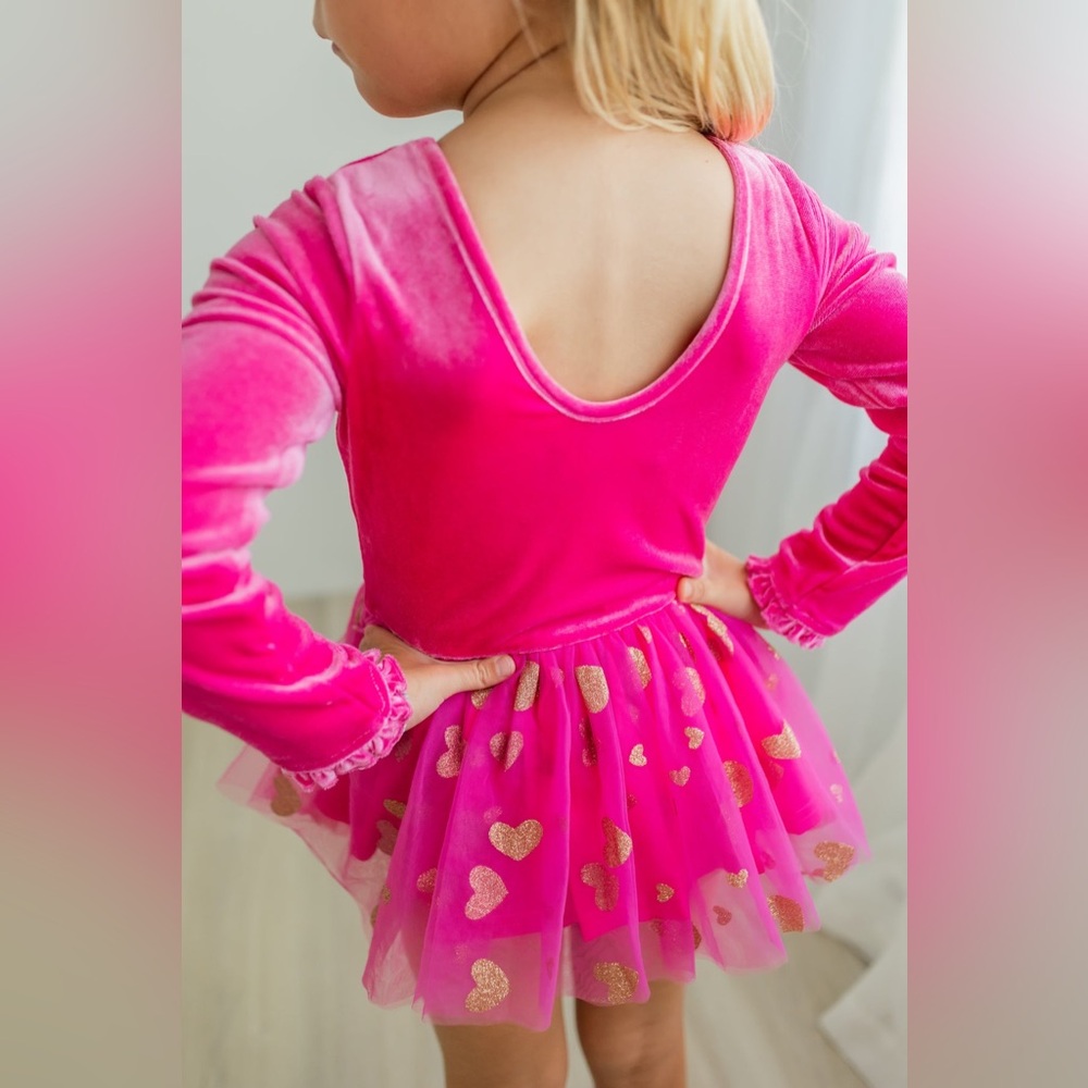 Farrah Velvet Leotard - Rosy Romance (Runs slightly small)